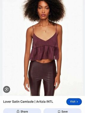 little moon Lover Satin Camisole Purple burgundy Aritzia